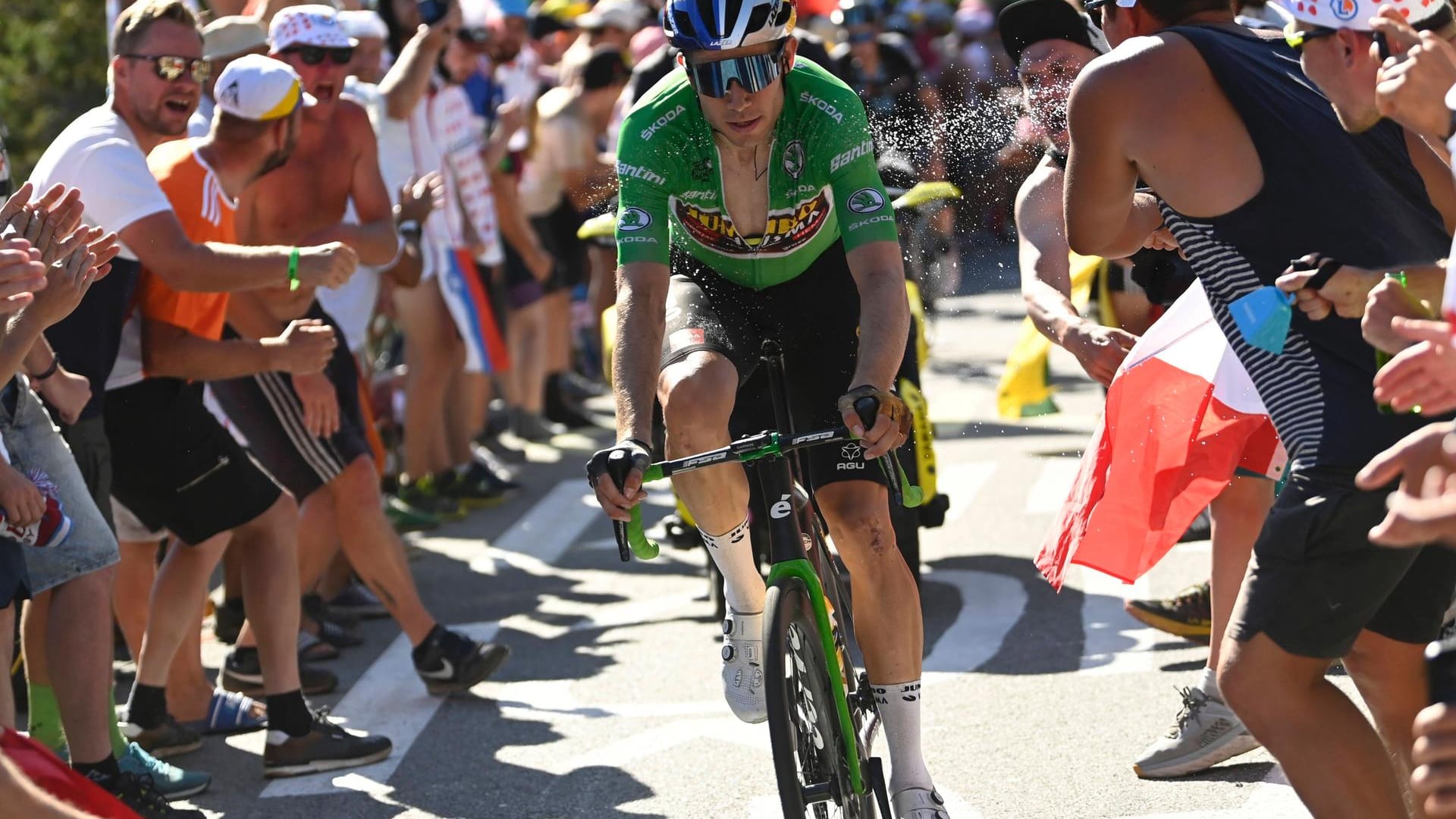 Wout van Aert: Der Belgier führt den Kampf ums Grüne Trikot mit einem komfortablen Vorsprung an. Wout van Aert: Der Belgier führt den Kampf ums Grüne Trikot mit einem komfortablen Vorsprung an.