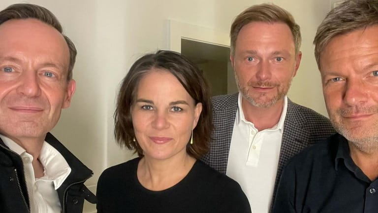 Volker Wissing, Annalena Baerbock, Christian Lindner und Robert Habeck während der Sondierungsgespräche: Das Vertrauen bröckelt.