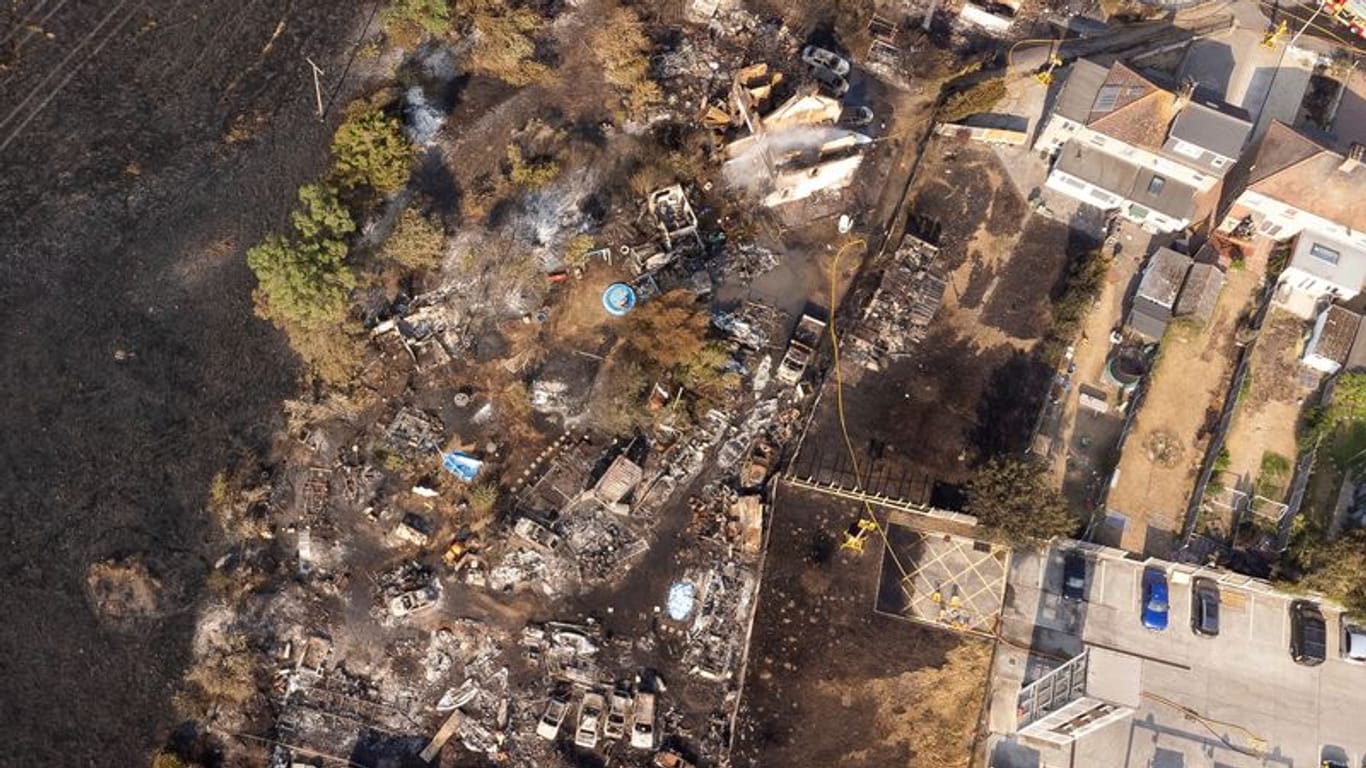 Wennington: Die Luftaufnahme zeigt das Ausmaß der Zerstörung.