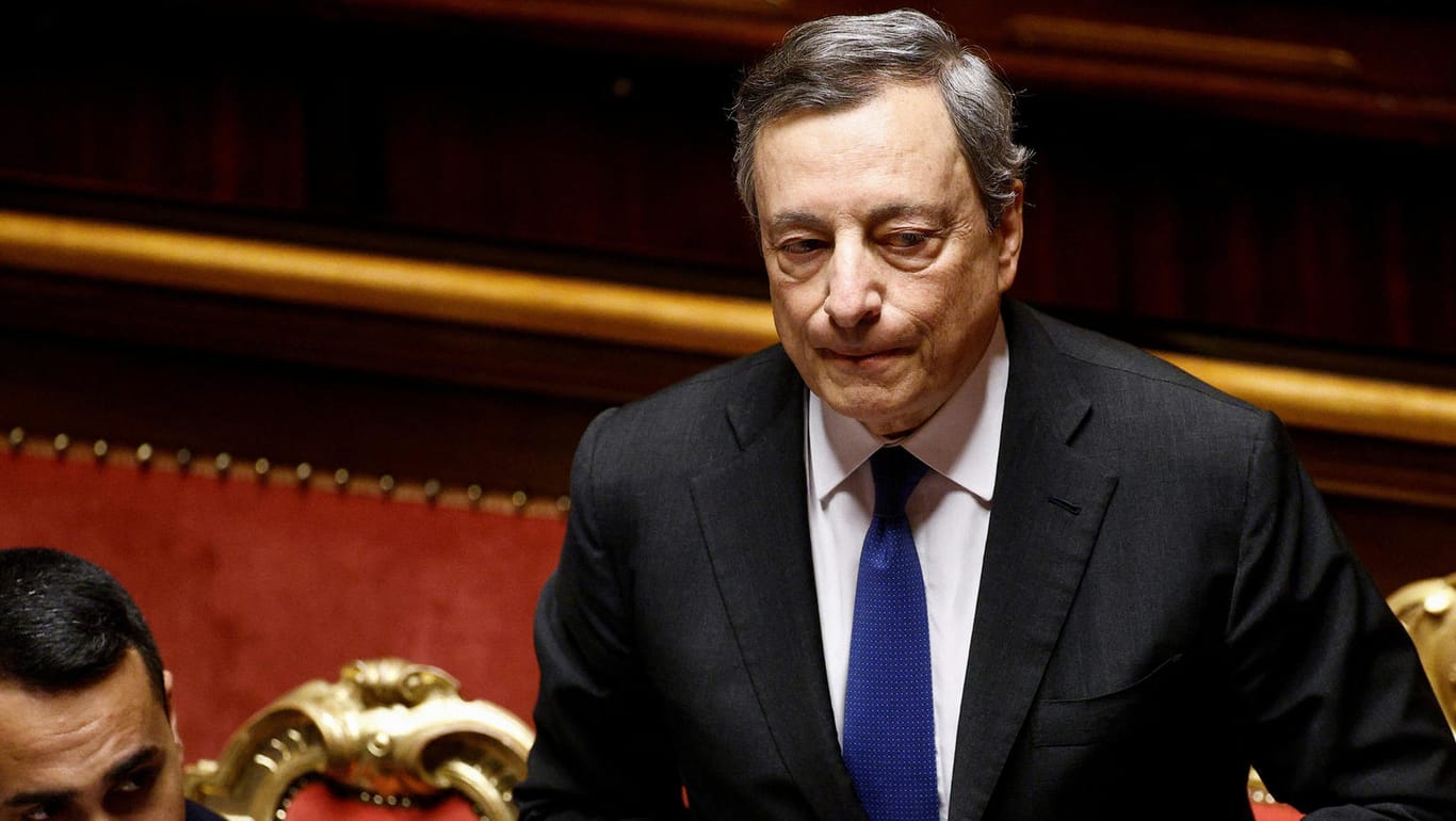 Mario Draghi im Senat: Ein Rücktritt ist mit der gescheiterten Abstimmung so gut wie unausweichlich geworden.