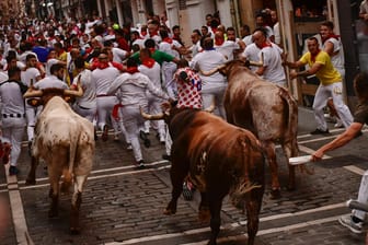 Stiertreiben beim "Sanfermines"-Fest in Pamplona: Fünf Menschen wurden in diesem Jahr in Pamplona aufgespießt.