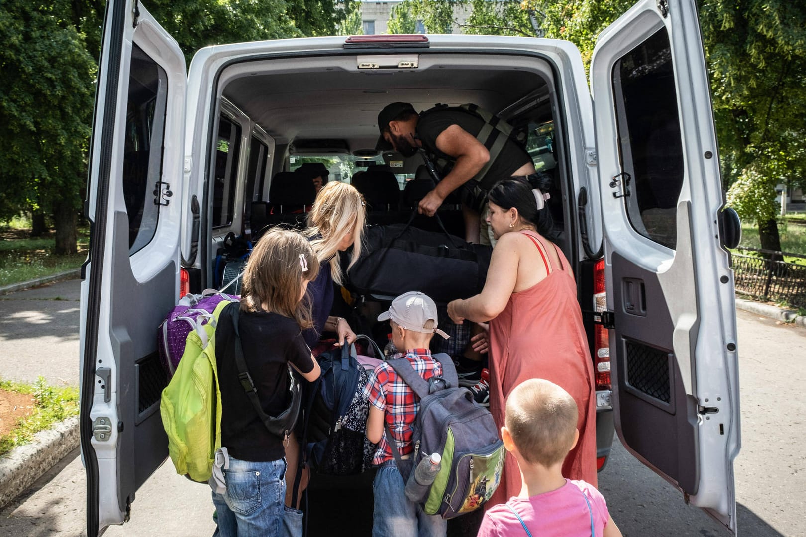 Ukrainische Flüchtlinge in Slowjansk: Viele Ukrainer landen gegen ihren Willen in Russland (Symbolbild).