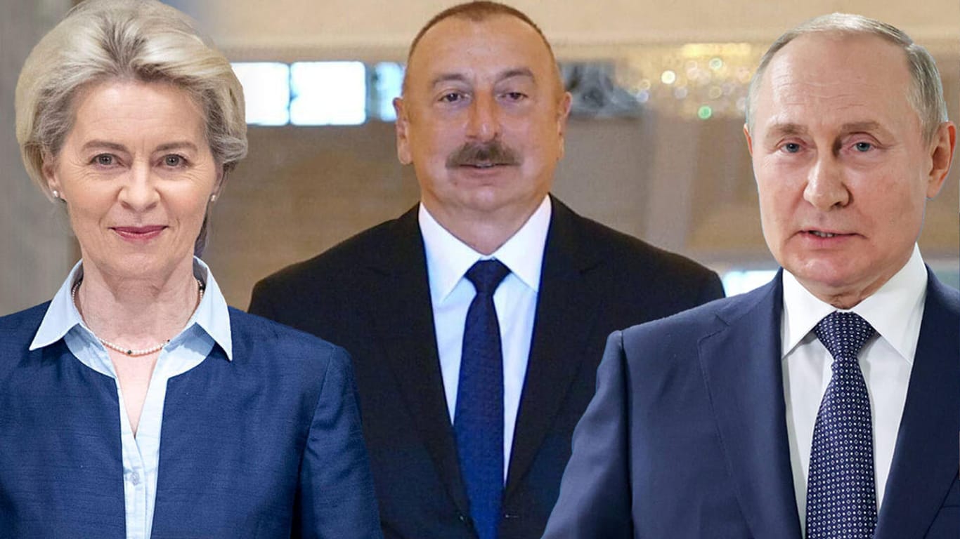 Von der Leyen, Aliyev und Putin: Aserbaidschan hat sowohl mit der EU als auch mit Russland engere Zusammenarbeit vereinbart.