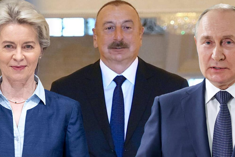 Von der Leyen, Aliyev und Putin: Aserbaidschan hat sowohl mit der EU als auch mit Russland engere Zusammenarbeit vereinbart.