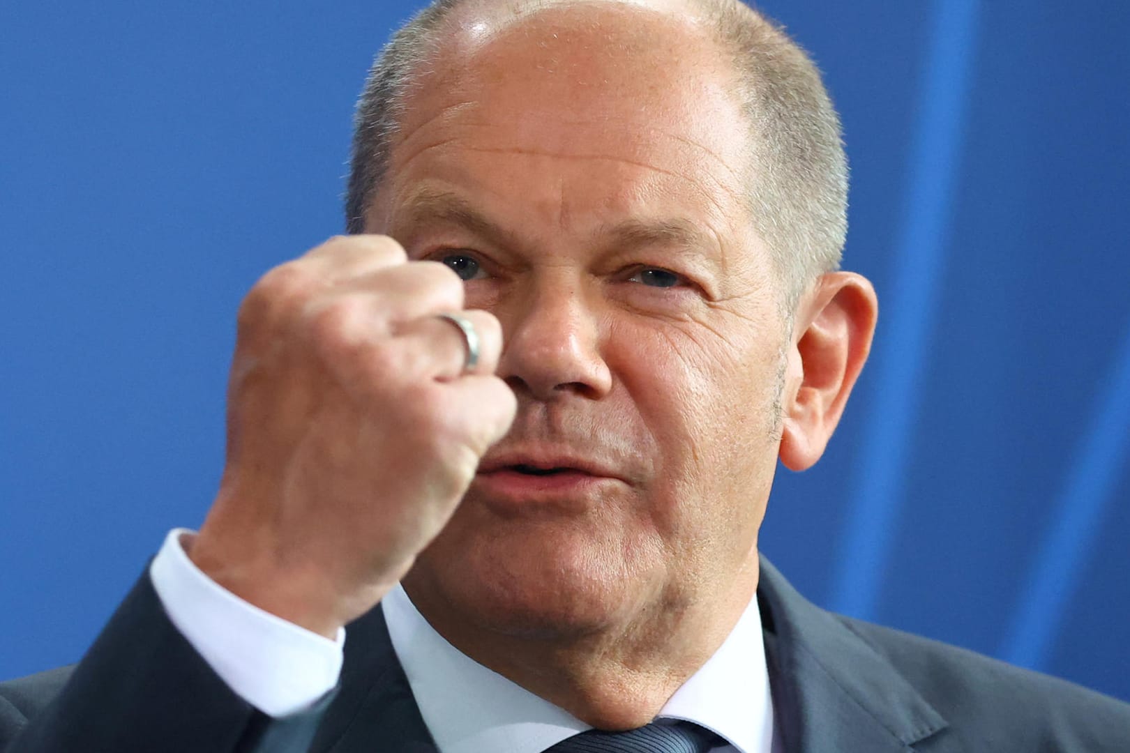 German Chancellor Scholz holds a news conference on energy situation, in Berlin