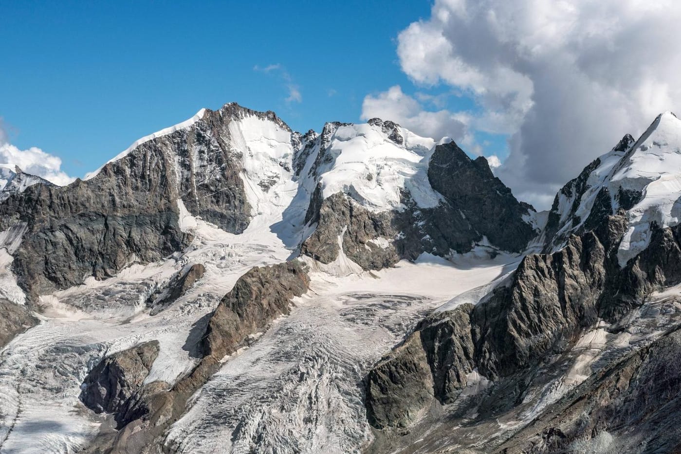 Piz Rosegg, Sellagletscher und Piz Bernina: Hier ist das Unglück passiert.