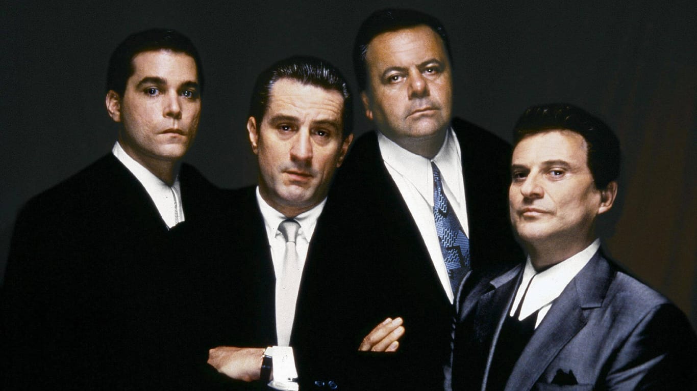 "GoodFellas": Für Martin Scorseses Filmklassiker stand Paul Sorvino (2.v.r.) mit Ray Liotta, Robert De Niro und Joe Pesci (v.l.n.r.) vor der Kamera.
