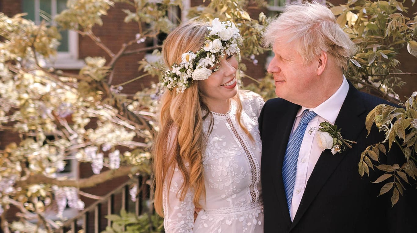 Boris und Carrie Johnson im Mai 2021: Damals feierte das Paar seine Hochzeit im kleinen Kreis.