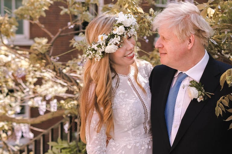 Boris und Carrie Johnson im Mai 2021: Damals feierte das Paar seine Hochzeit im kleinen Kreis.
