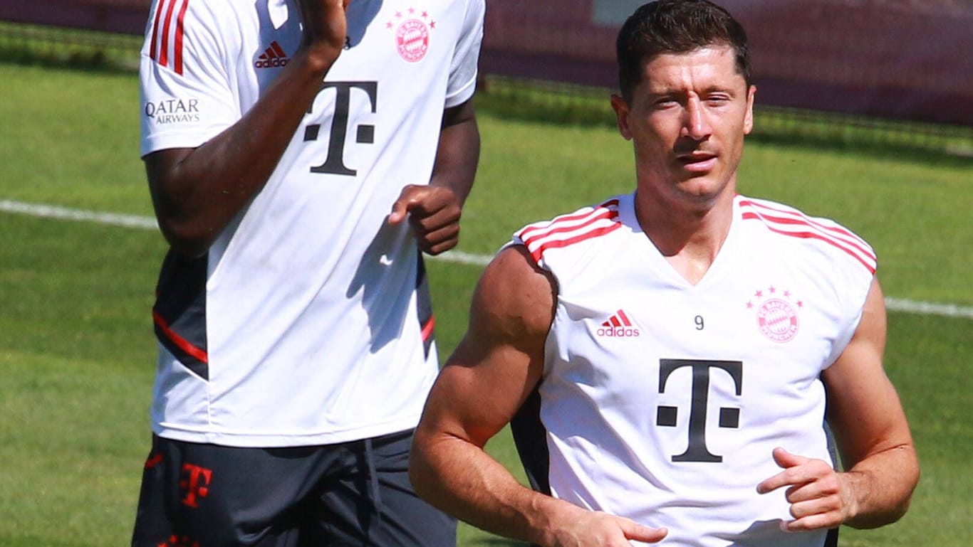 Robert Lewandowski: Der Bayern-Star im Training am Donnerstag.