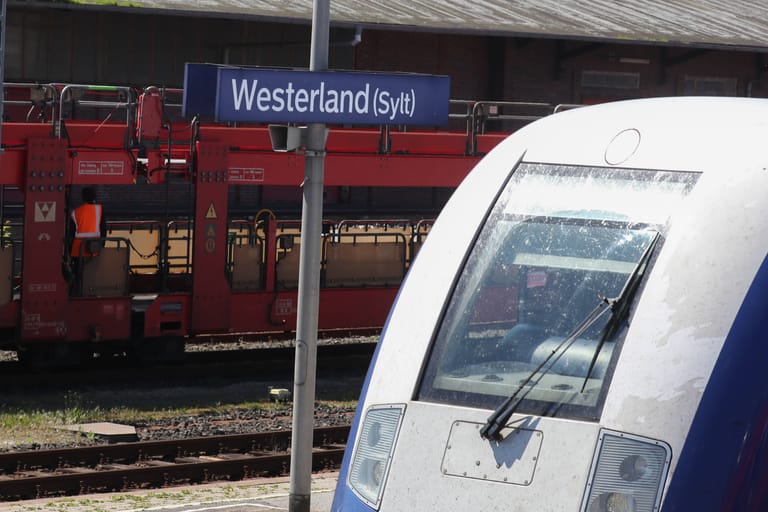 Ein Zug steht auf Westerland am Bahnhof (Symbolbild): Eine Polizistin hat einen Warnschuss abgegeben.