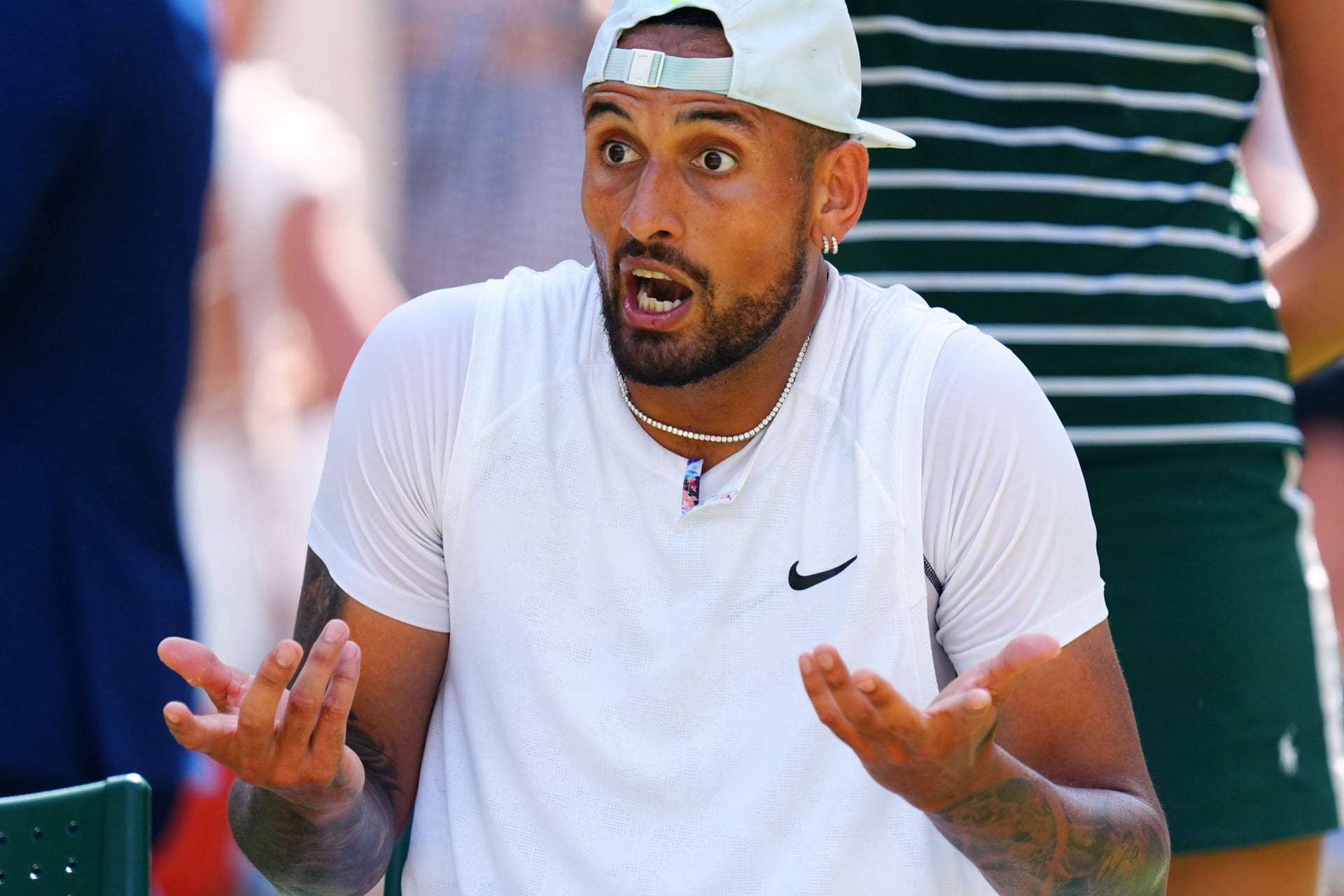 Wortgewaltig: Nick Kyrgios ließ seinen Emotionen auch im Finale von Wimbledon freien Lauf.