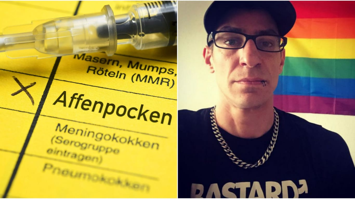 Impfpass mit Affenpockenimpfung (Montage), Impfwilliger Jascha Urbach: Kein Termin trotz mehrstündiger Versuche.