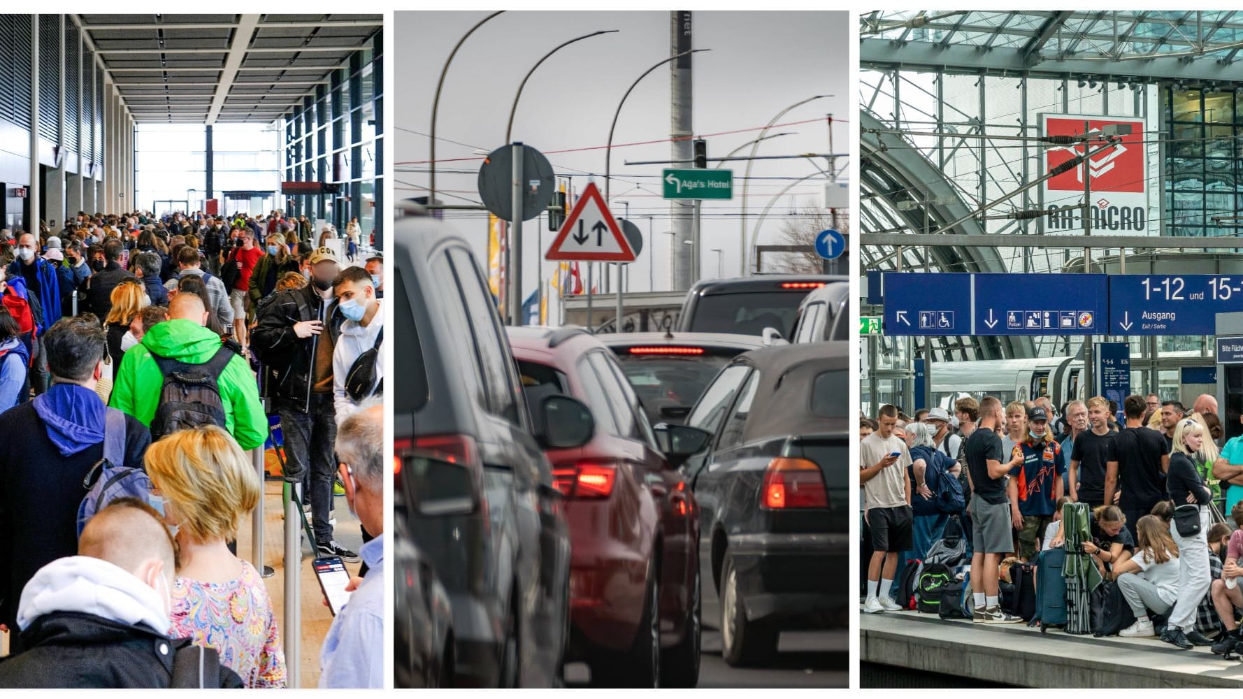 Reisende warten im BER, im Stau und am Bahnhof (Symbolbild): In Berlin beginnen die Sommerferien.