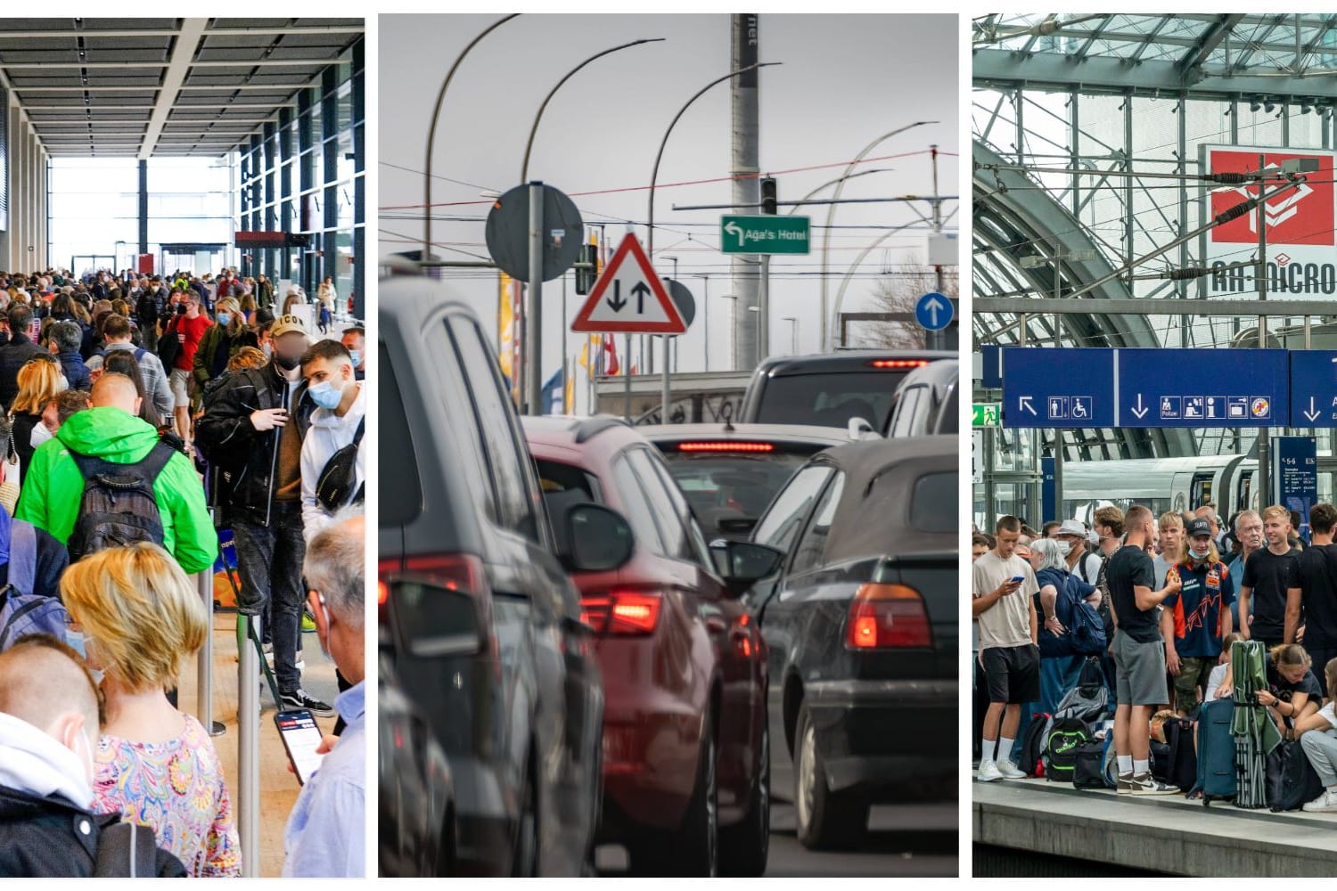 Reisende warten im BER, im Stau und am Bahnhof (Symbolbild): In Berlin beginnen die Sommerferien.