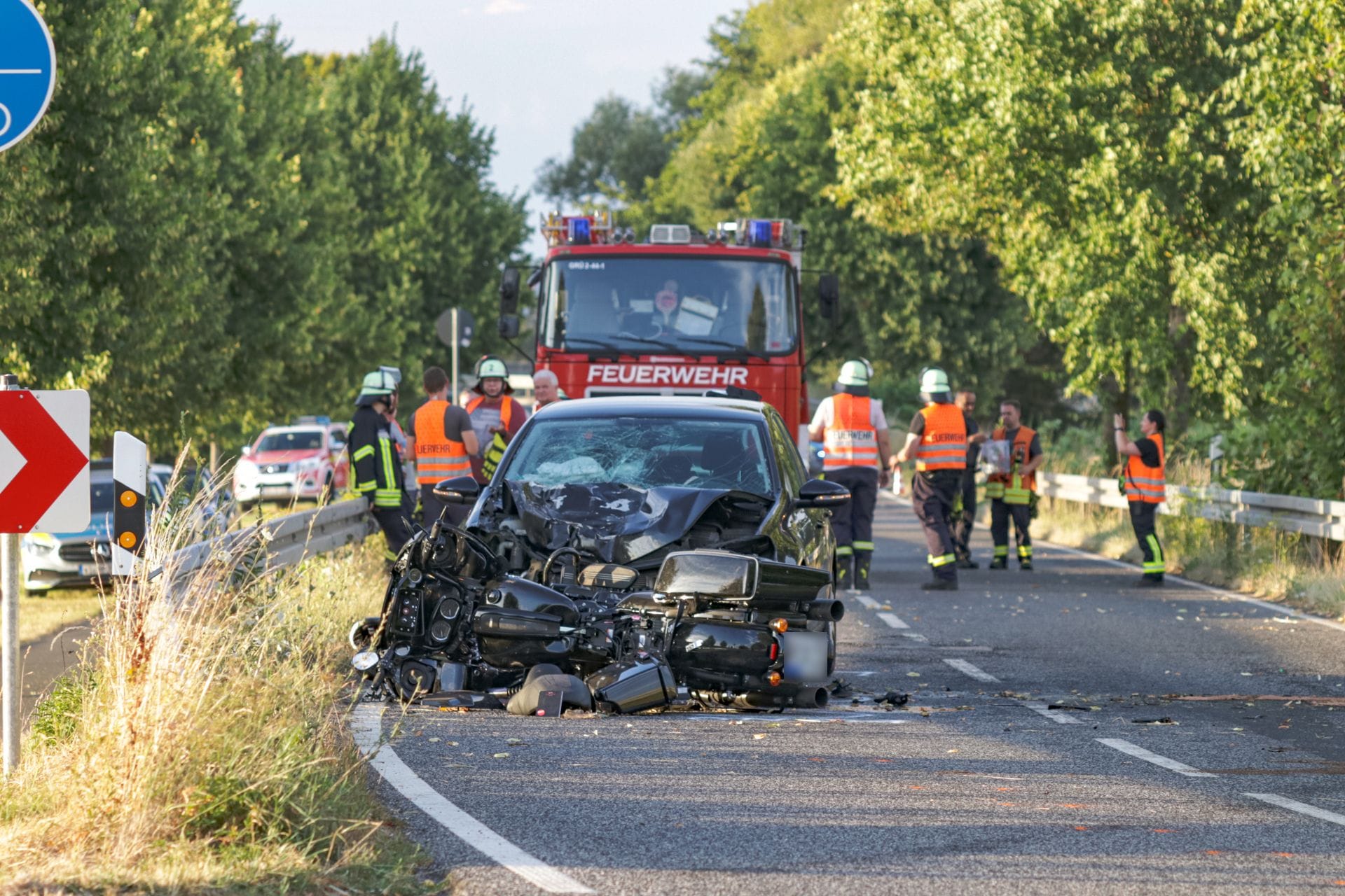 Die Unfallstelle: Für den Motorradfahrer kam jede Hilfe zu spät.