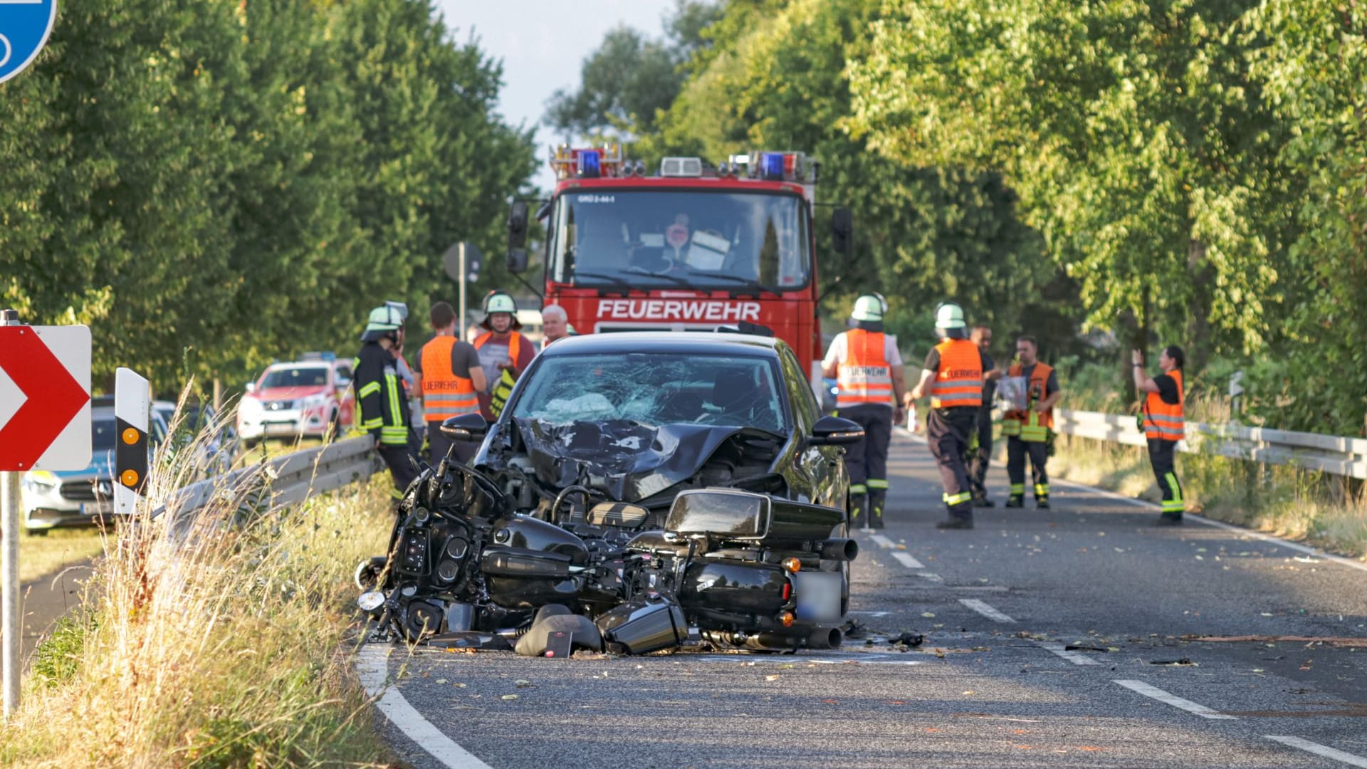 Die Unfallstelle: Für den Motorradfahrer kam jede Hilfe zu spät.