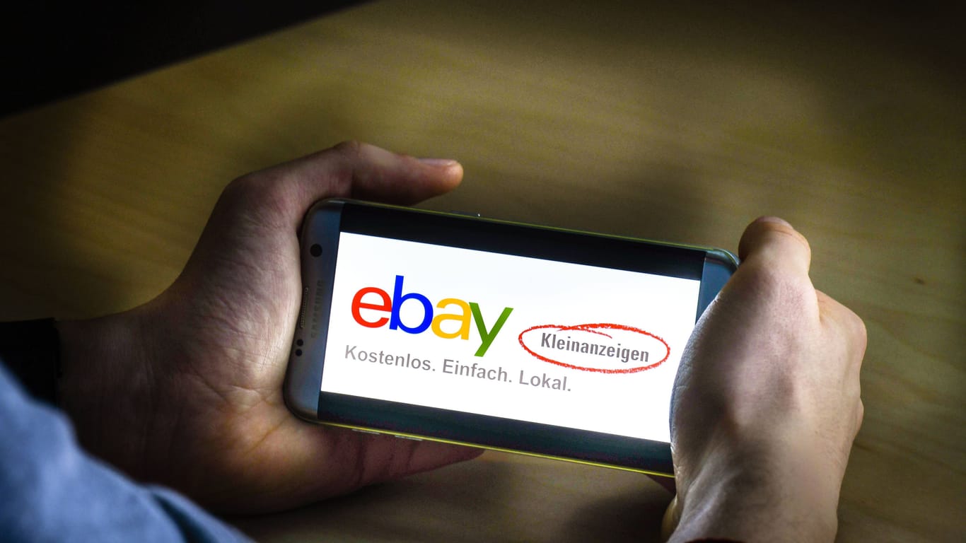 Das Logo für Ebay-Kleinanzeigen auf einem Handy.