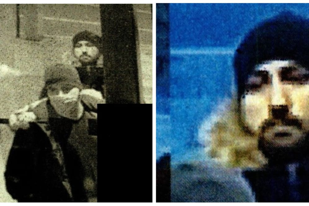 Die beiden Tatverdächtigen (Montage): Nach ihnen sucht die Polizei Berlin.