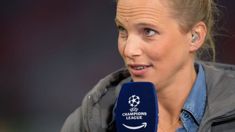 Tabea Kemme als Expertin: Vergangene Saison war sie in der Champions League der Männer bei Prime Video zu hören, bei der aktuellen EM unter anderem bei der BBC.