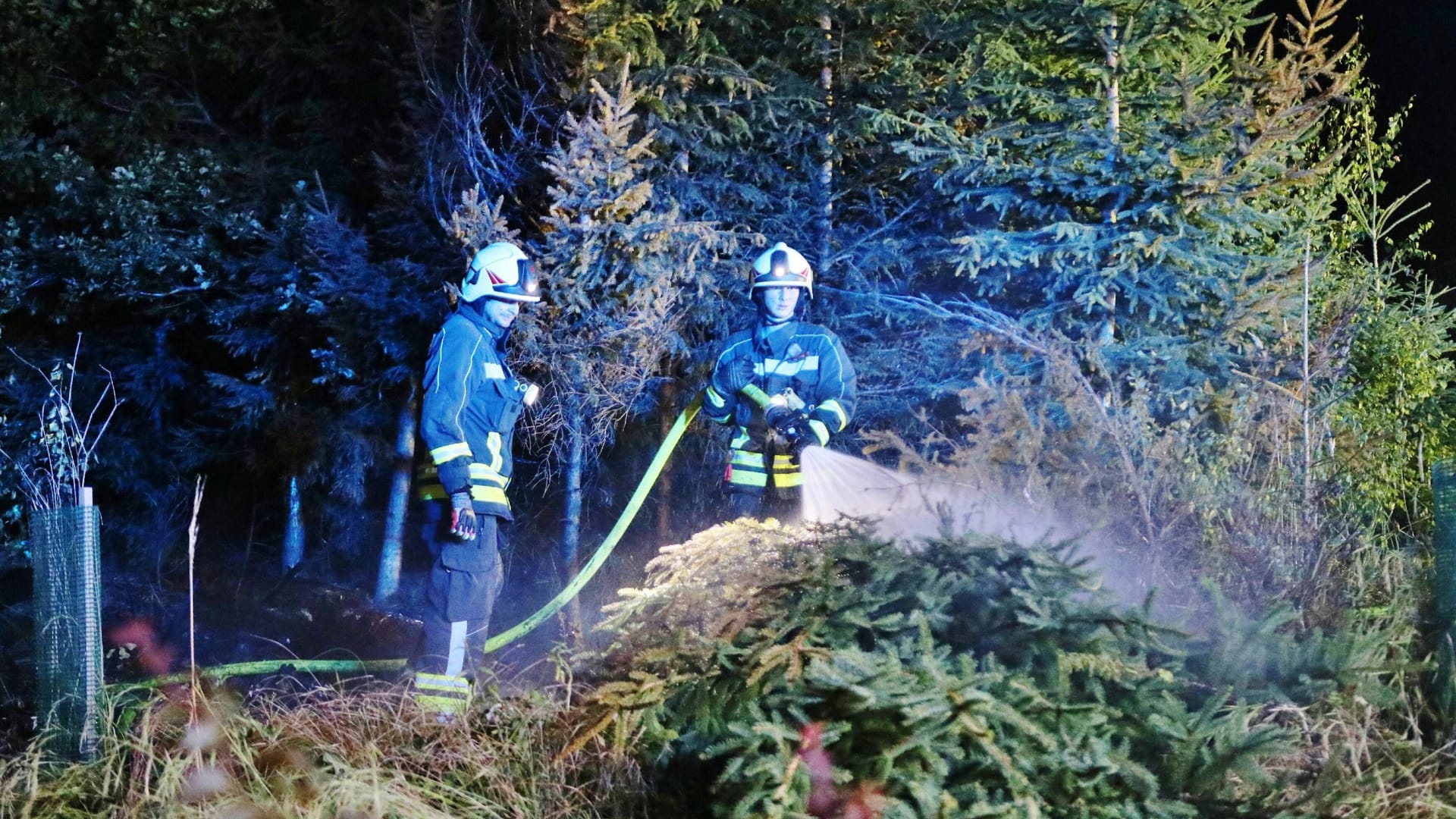 Feherwehrmänner löschen im Wald: In Rechberghausen im Kreis Göppingen hat sich der Brand auf rund 7.000 Quadratmetern Fläche ausgebreitet. Feherwehrmänner löschen im Wald: In Rechberghausen im Kreis Göppingen hat sich der Brand auf rund 7.000 Quadratmetern Fläche ausgebreitet.