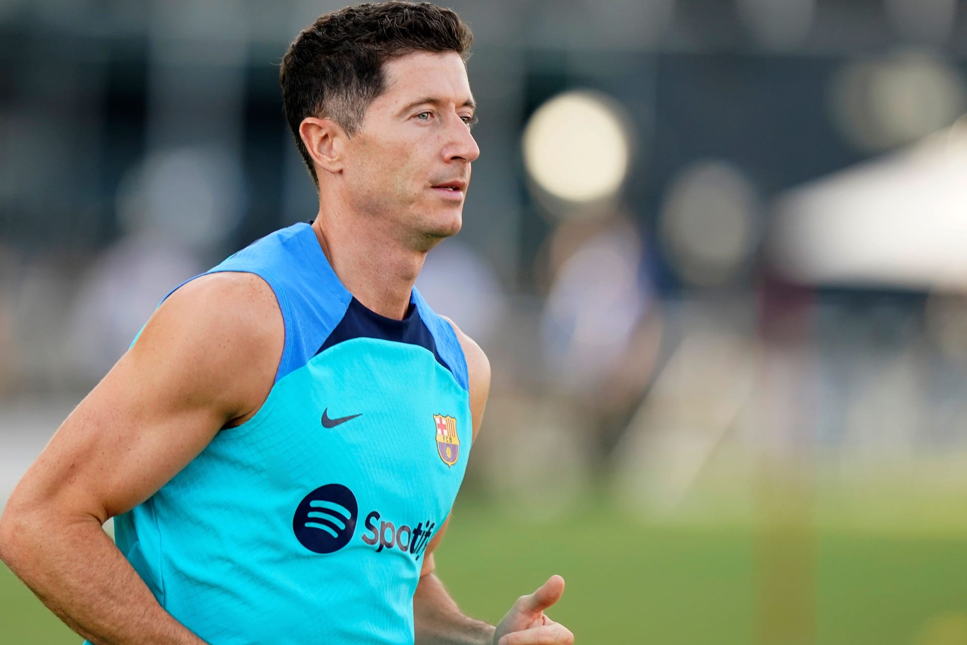 Robert Lewandowski: Der Pole nimmt inzwischen auch am Barça-Training teil.