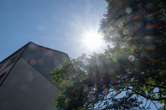 Pralle Sonne auf einer Hausfassade in Berlin (Symbolfoto): Der DGB bezeichnet die hohen Temperaturen als Gesundheitsrisiko für Arbeitnehmer.