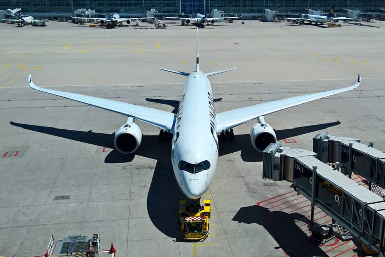 Ein Flugzeug (Archivbild): Der Flughafen in München soll einen ICE-Anschluss bekommen.