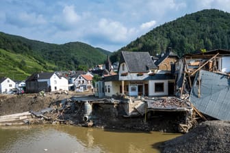 Zerstörung im Ahrtal nach der Flut im Juli 2021.