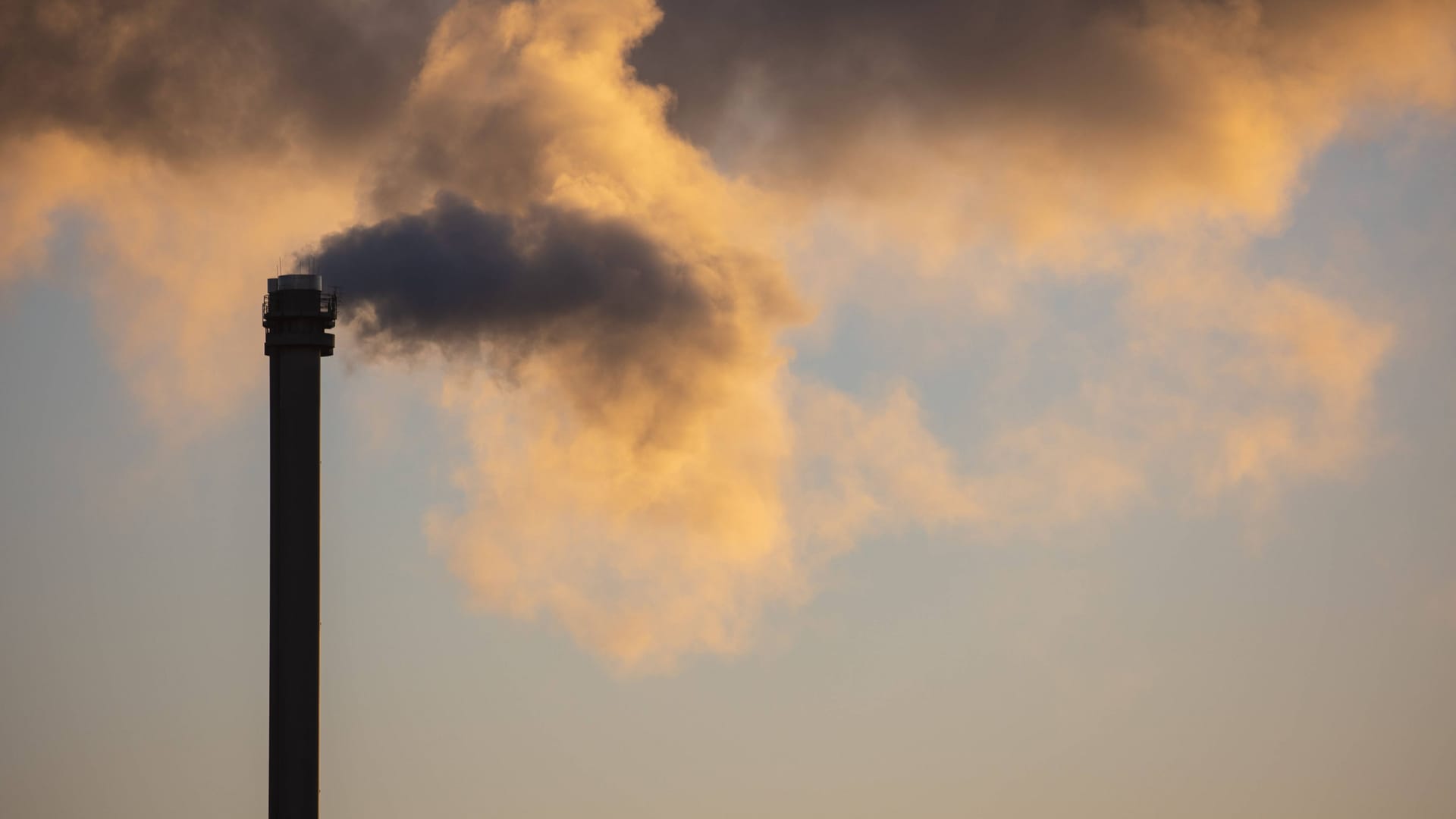 Ein qualmender Schornstein eines Wärmekraftwerkes (Symbolbild): Das Bündnis fordert deutlich mehr Klimaschutzmaßnahmen in der Hauptstadt.