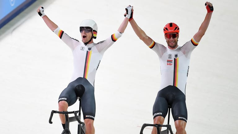 Roger Kluge und Theo Reinhardt: Die beiden Deutschen sorgten mit ihrem Gewinn für einen goldenen Abschluss bei der Bahnrad-EM.