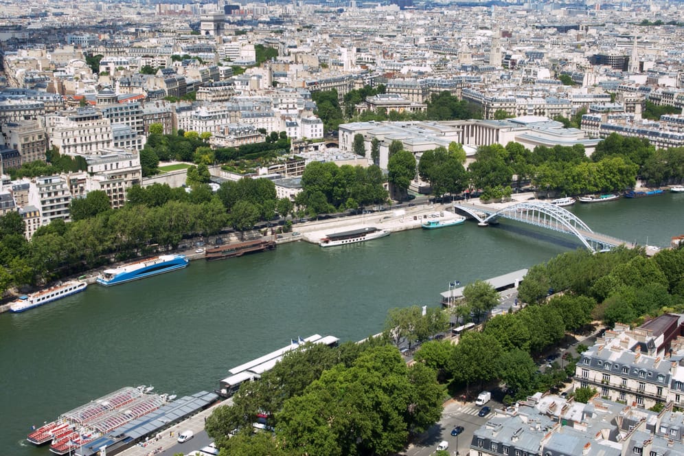 Die Seine in Paris: Die Polizei hat einen mutmaßlichen Dieb aus dem Fluss geholt und festgenommen.