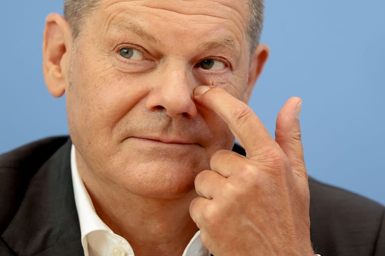 German Chancellor Olaf Scholz attends a summer news conference in Berlin, Germany August 11, 2022.