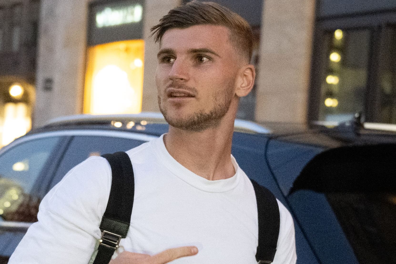 Unterschrift ausstehend: Timo Werner bei der Ankunft in Leipzig.