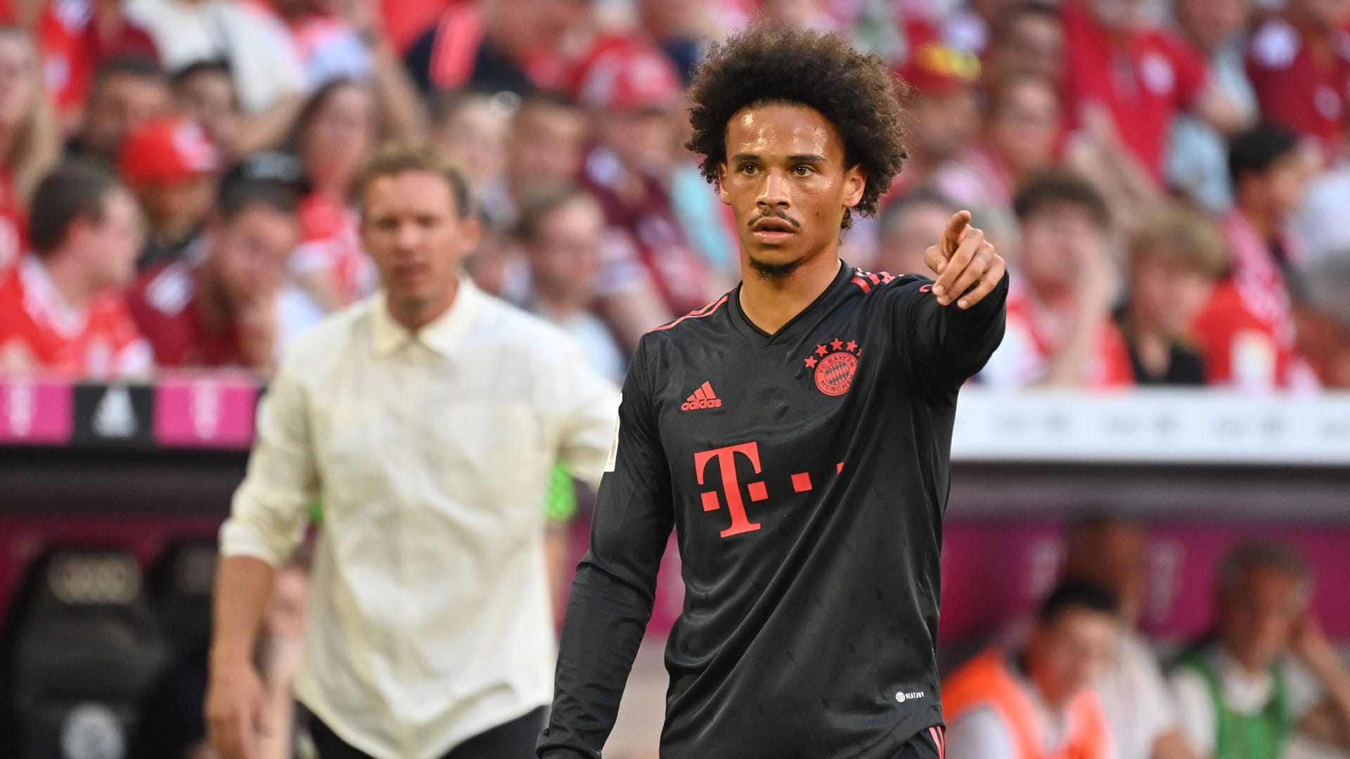 Julian Nagelsmann und Leroy Sané (r.): Der Profi brachte sein Team gegen Bochum in Führung.