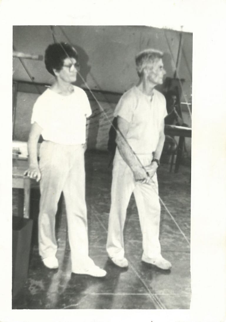 1988: Dr. Lisa und Heinz Reich in der Turnhalle der Sportuniversität zu Maputo