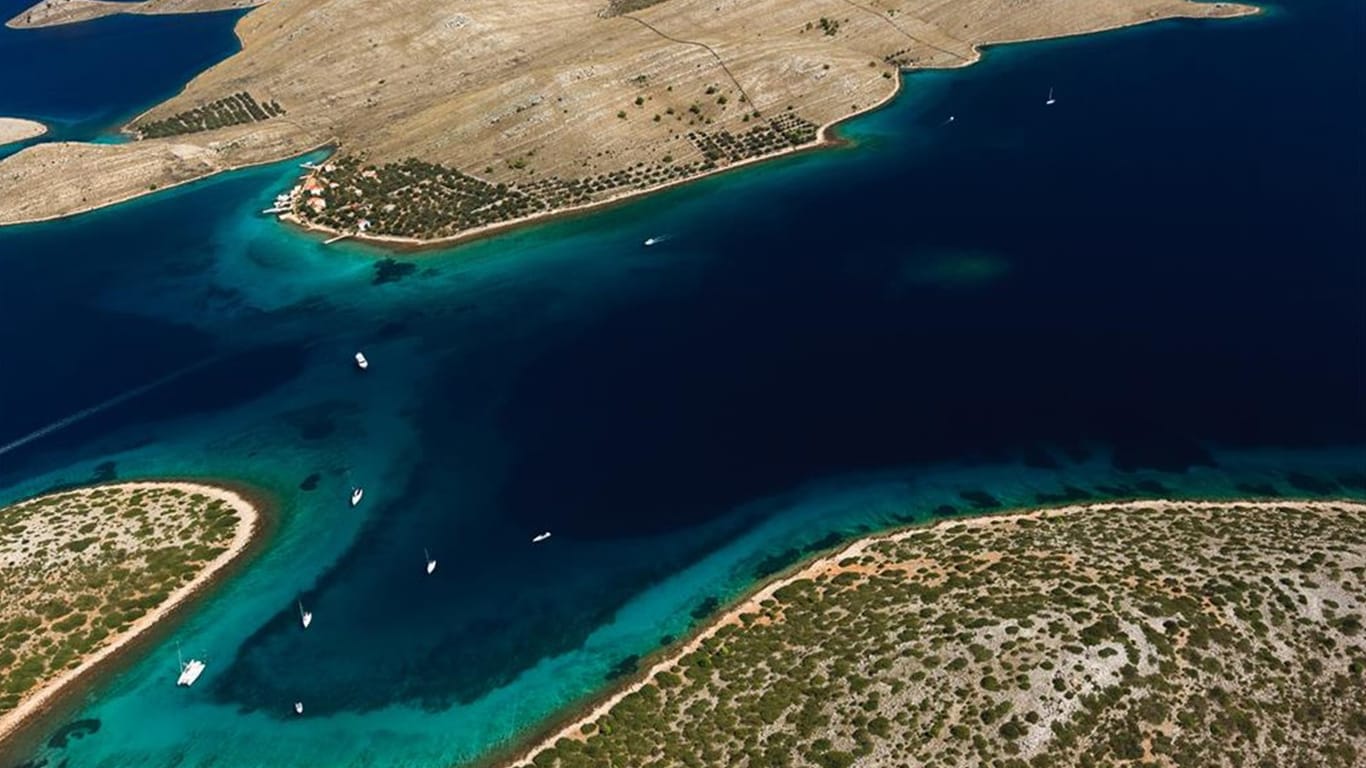 Die Inselgruppe Kornati umfasst 89 unbesiedelte Inseln, Inselchen und Riffe mit einer Gesamtfläche von 217 km2 und ist für ihre Klippen bekannt.