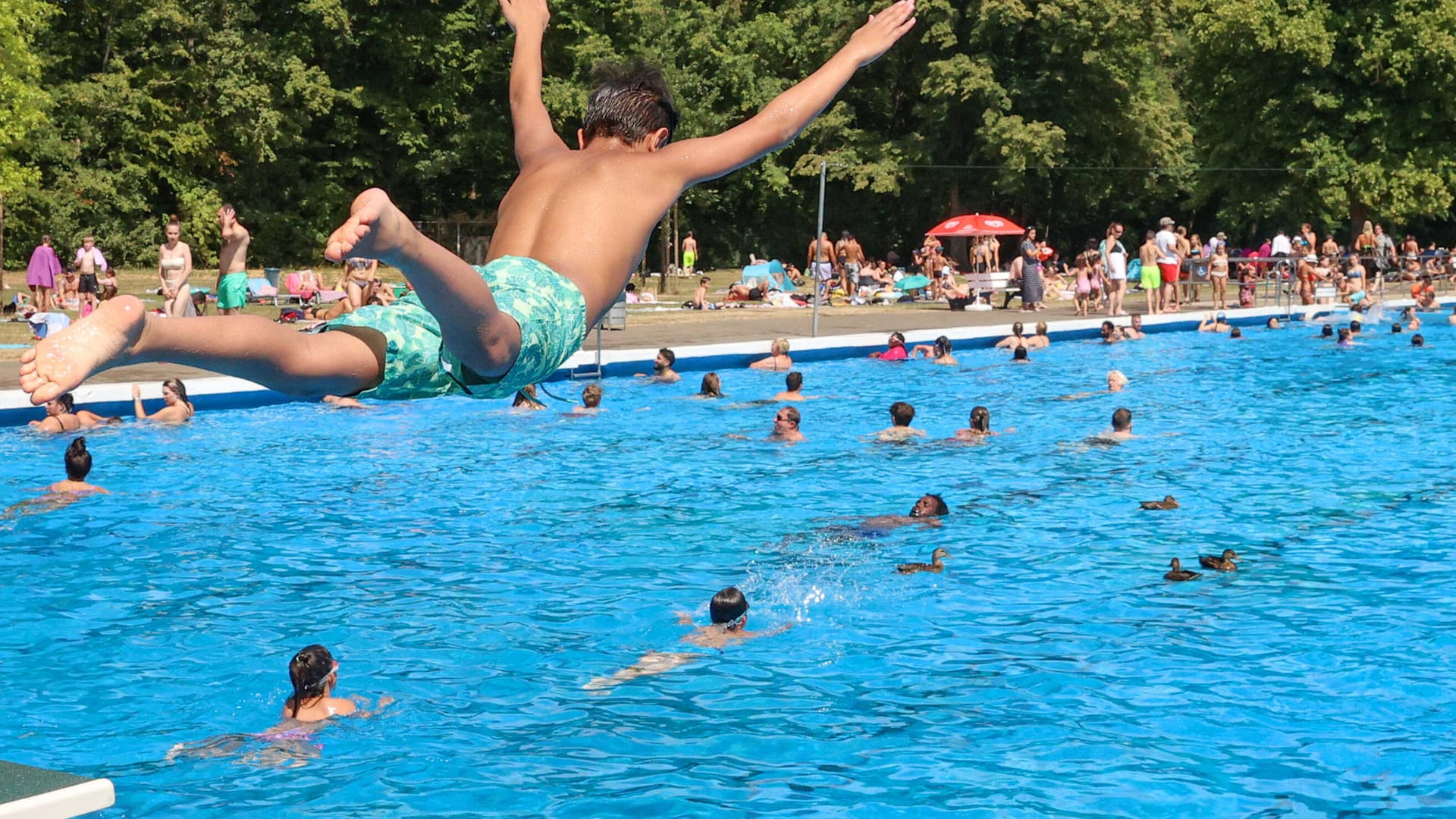 Freibad (Symbolbild): In einem Freibad in Mannheim kam es zu einer Auseinandersetzung mit Dutzenden Menschen.