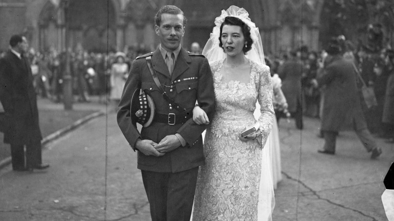 Lady Myra Butter: Hier ist die Verstorbene bei ihrer Hochzeit mit dem bereits verstorbenen Major David Butter im Jahr 1946 zu sehen.