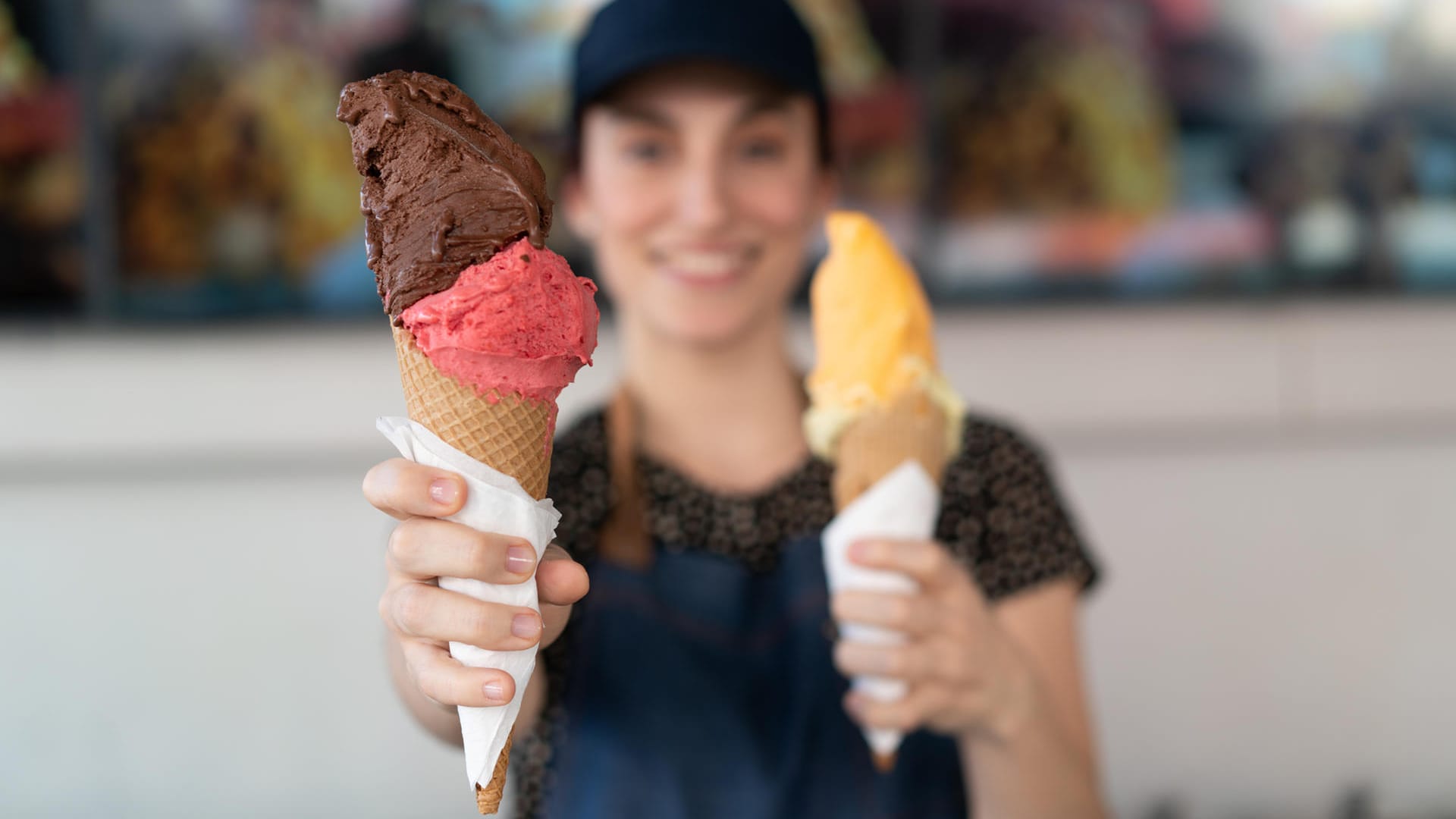 Eistüte: Nur Schokolade und Erdbeere? Eine größere Auswahl gibt es in Bremen und in München.