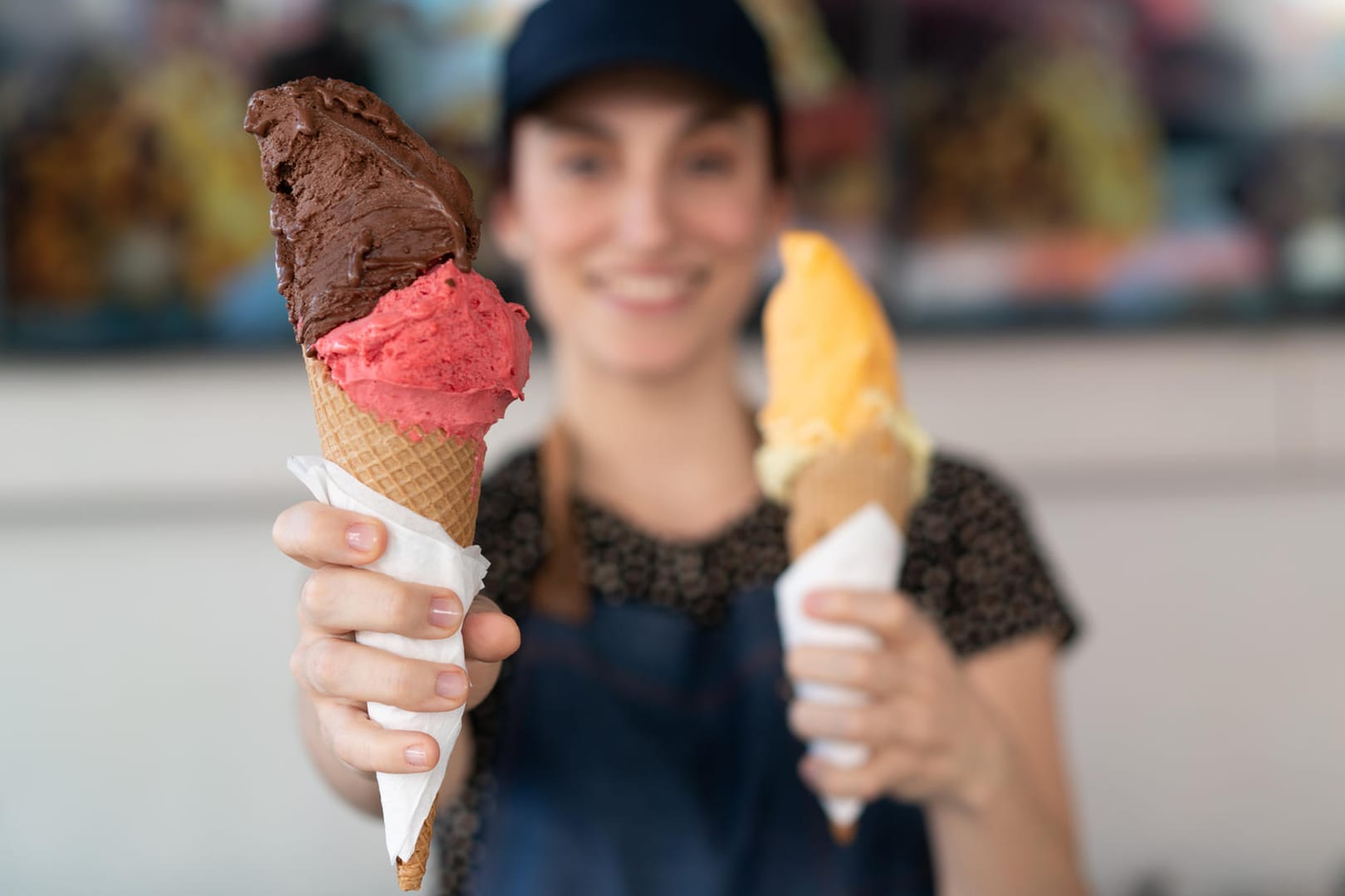 Eistüte: Nur Schokolade und Erdbeere? Eine größere Auswahl gibt es in Bremen und in München.