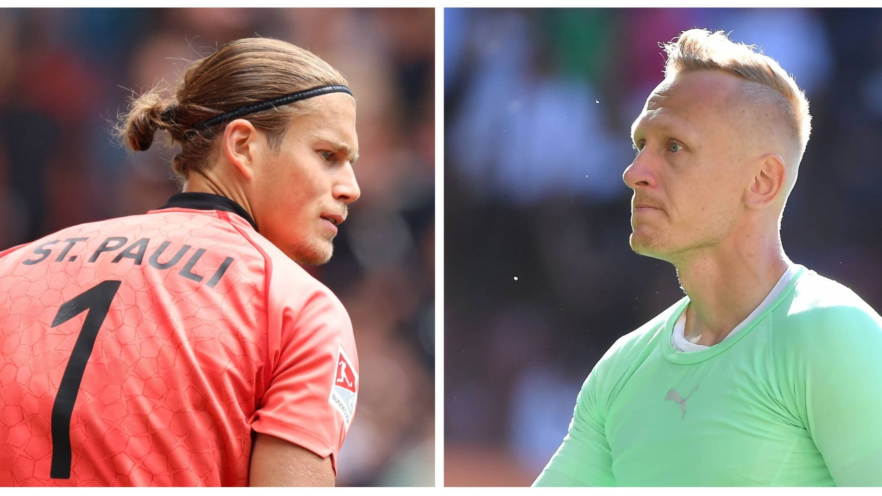 Sie stehen im Zweikampf um die Torwart-Position beim FC St. Pauli: Trainer Timo Schultz hat sich noch nicht für Dennis Smarsch (links) oder Neuzugang Sascha Burchert entschieden. Sie stehen im Zweikampf um die Torwart-Position beim FC St. Pauli: Trainer Timo Schultz hat sich noch nicht für Dennis Smarsch (links) oder Neuzugang Sascha Burchert entschieden.