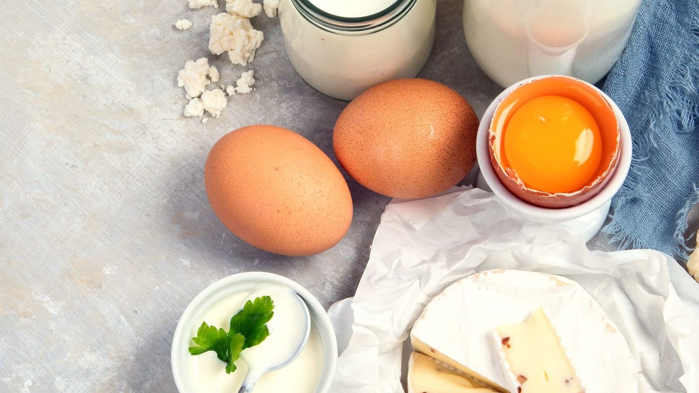 Mit Milch, Jogurt, Eiern und Käse lässt sich schon beim Frühstück der Vitamin-B12-Speicher gut füllen.