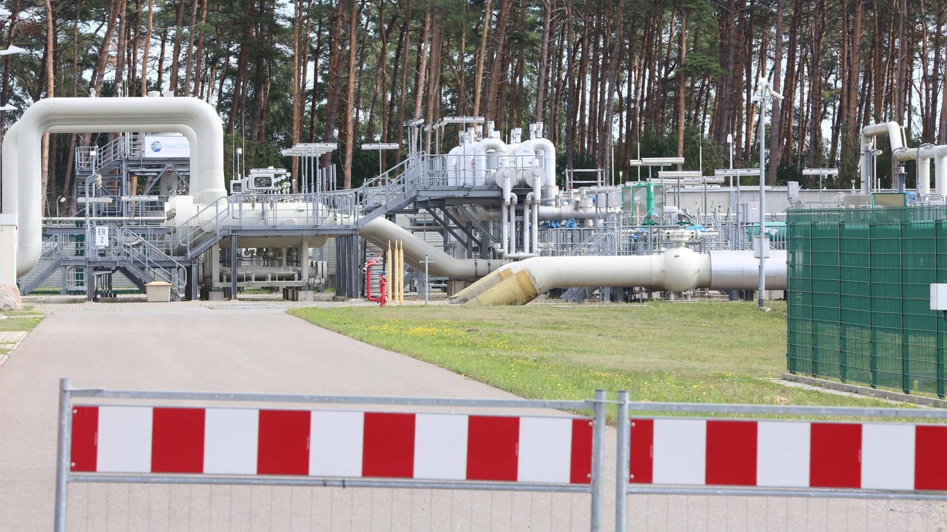 Endpunkt der Ostseepipeline Nord Stream 1 (Archivbild): Russland stellt seine Gaslieferungen nach Deutschland über den Standort am Greifswalder Bodden erneut wegen Wartungsarbeiten ein.