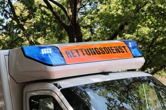 Rettungswagen im Einsatz (Archiv): Am Samstagnachmittag ist eine Frau in einem Freizeitpark verunglückt.