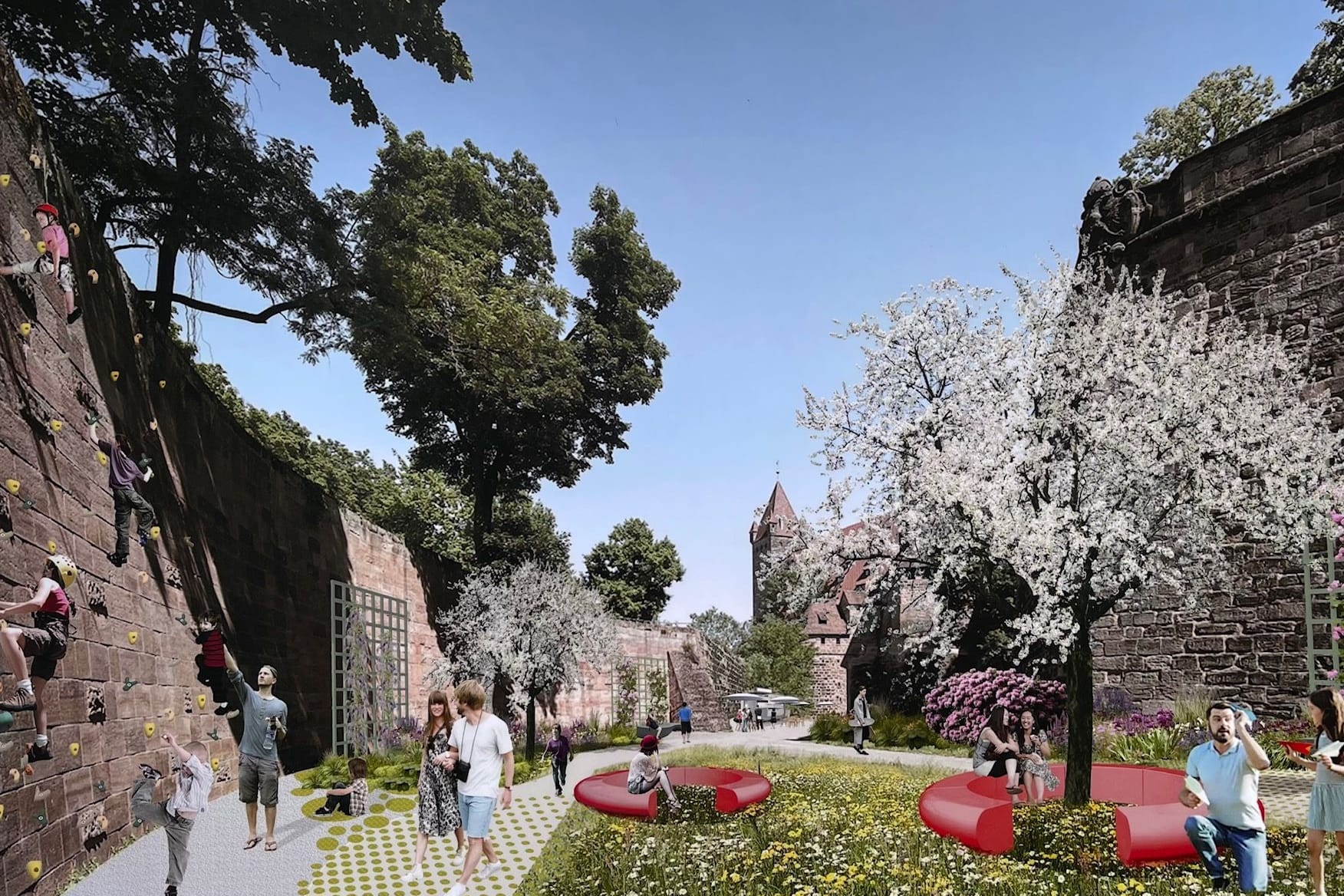 So bunt könnte der Stadtgraben im Rahmen der Landesgartenschau 2030 aussehen.