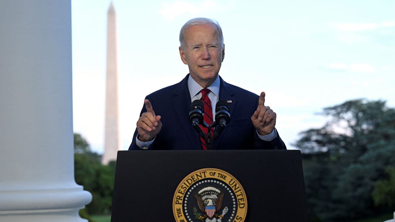 Joe Biden bei seiner Ansprache auf dem Balkon des Weißen Hauses: Er bestätigte den Tod des Al-Kaida-Führers Al-Sawahiri