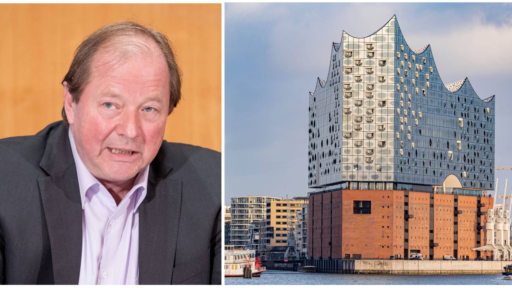Will vermeintliche Steuerverschwendung in Hamburg aufgedeckt haben: Dirk Nockemann von der AfD kritisiert die "Luxusunterbringung" Geflüchteter in der Elbphilharmonie.