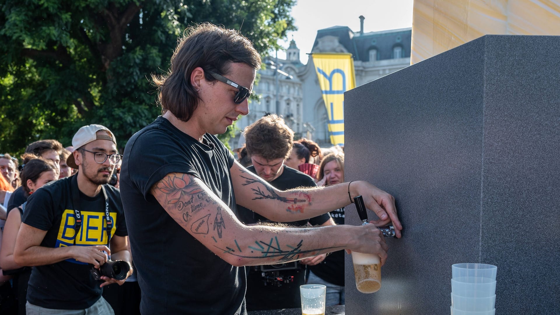 Der Bierbrunnen war ein zentrales Wahlversprechen der Bierpartei.