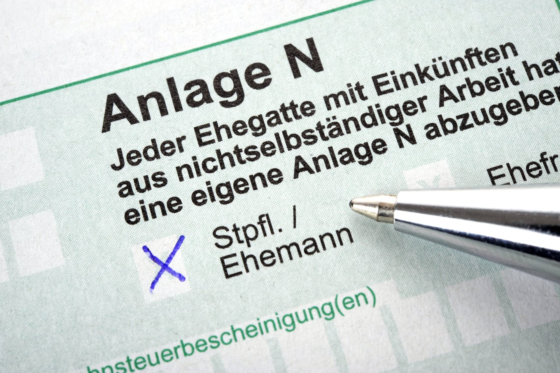 Anlage N (Symbolbild): Das Formular muss jeder Angestellte bei der Steuererklärung ausfüllen.